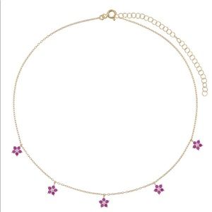 Choker with dangel flower ,dainty choker becklace